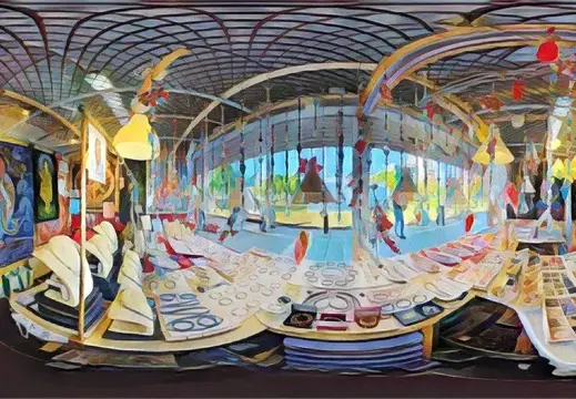 Panorama a 360° di un negozio d'arte a Maiorca