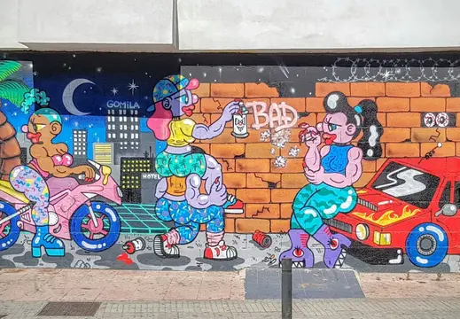 Cartoon Street Mural in Palma