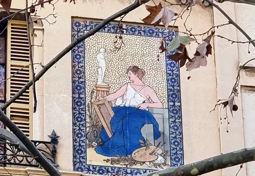 Pintura mural en el casco antiguo de Palma.