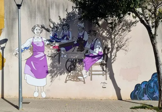 Mural cerca de la estación de tren Inca