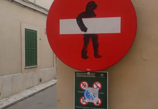 Painted No-Entry Sign in Algaida