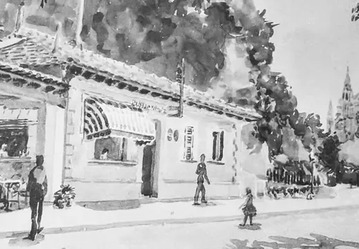 Street Scene Painting Photographed in Palma