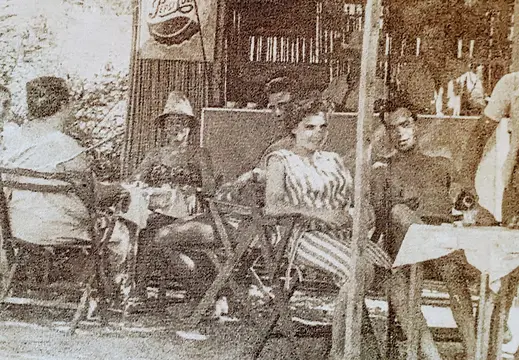 People Relaxing at an Old Café