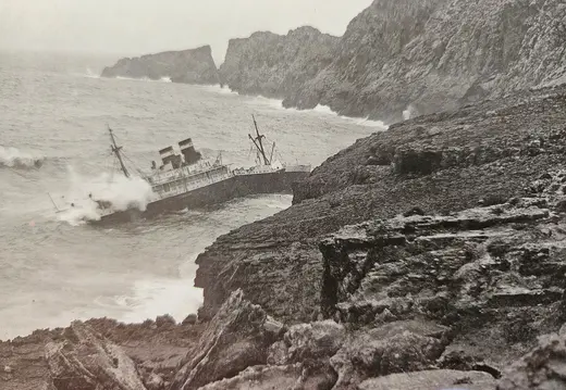 Shipwreck on the Rocky Mallorca Coast