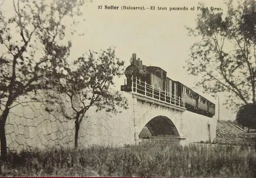 Paso de trenes de Sóller Pont Gros, ca. 1915