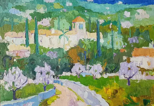 Painting of a Path Through Trees