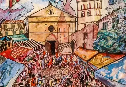 Sineu Markt und Santa Maria de Sineu Gemälde