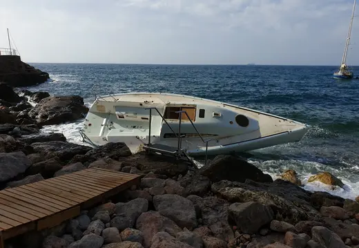 Boat on the Rocks at Cala Major