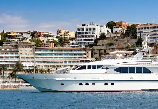 Yacht Amiga off Cala Major