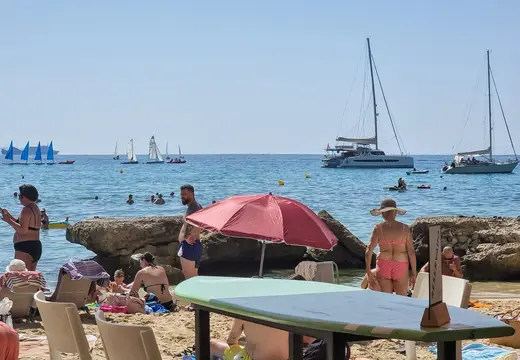 Sailboats Beyond Cala Major Beach