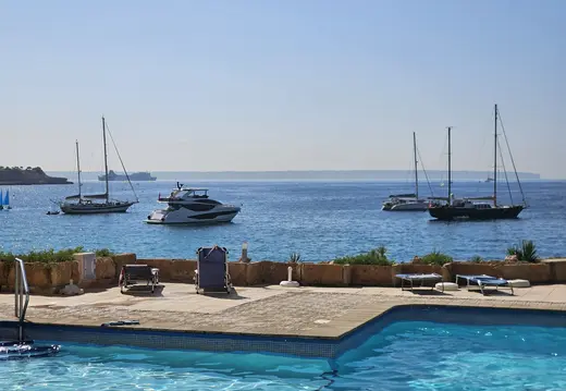 Pool and Boats by the Bay of Palma