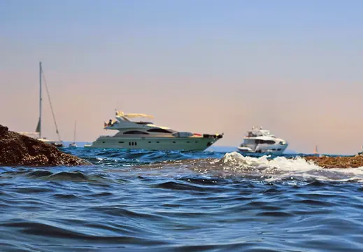 Motor Yachts off the Mallorca Coast